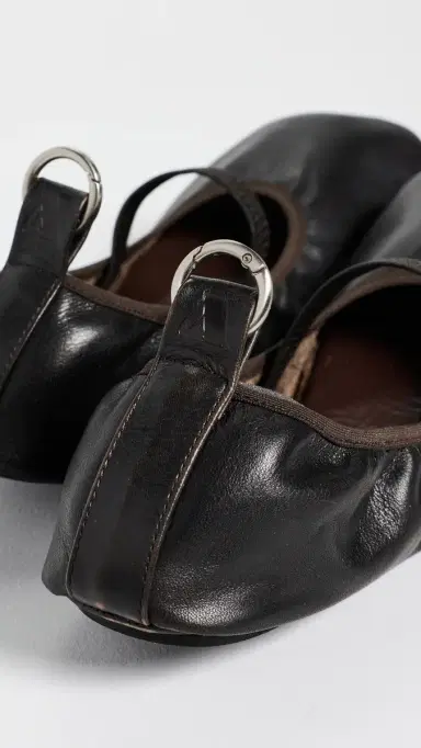 ALOHAS Naira Leather Ballet Flats Vintage Effect Brown 39 | Thumbnail 6