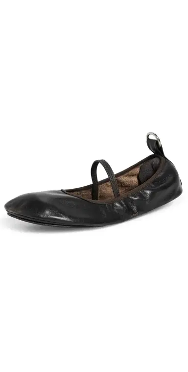 ALOHAS Naira Leather Ballet Flats Vintage Effect Brown 39 | Thumbnail 1