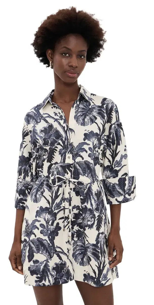 Cara Cara Henry Dress Fauna Floral Navy