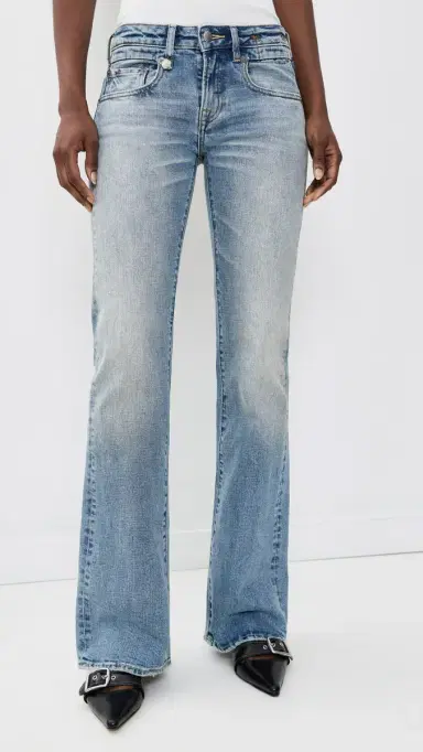 R13 Boy Flare Jeans Wilted Stretch Blue | Thumbnail 2 R13 Boy Flare Jeans Wilted Stretch Blue | Thumbnail 2