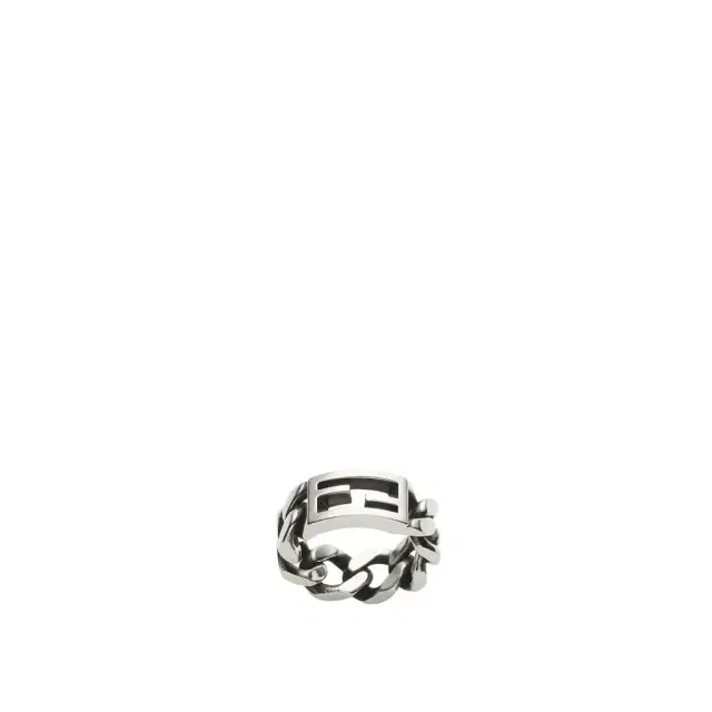 Fendi Tube band ring, with curb-chain links and the iconic