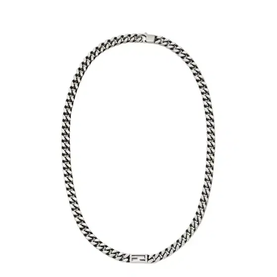 Fendi Tube necklace, with curb-chain links and the iconic