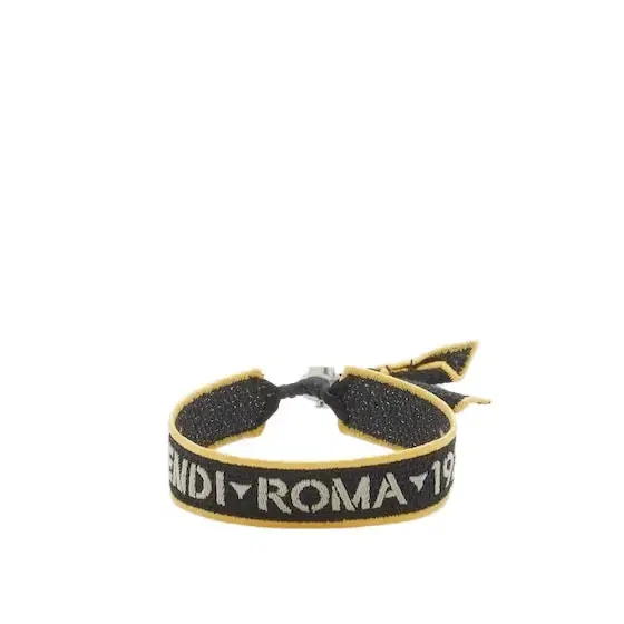 Fendi Black Tape ribbon bracelet with contrasting
