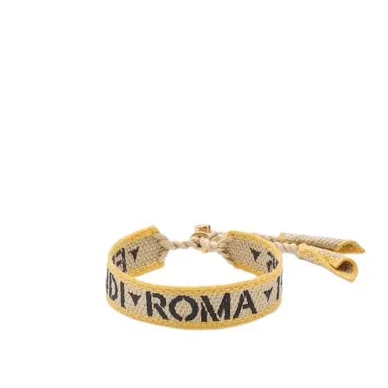 Fendi Cord-coloured Tape ribbon bracelet with contrasting