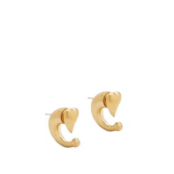 Fendi Earrings with a heart on the front and mini horn-shaped