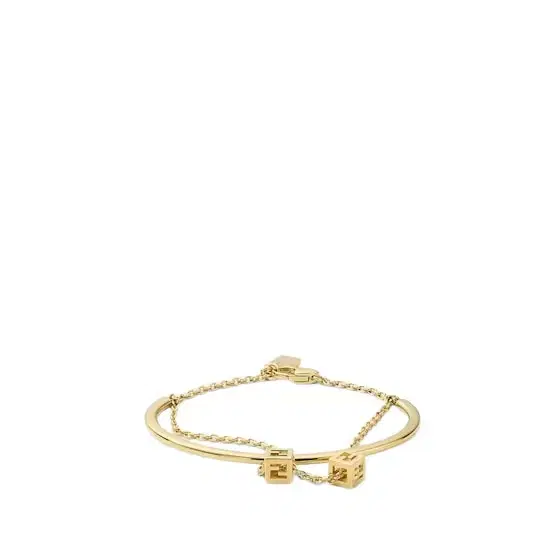 Fendi Thin double-wrap bracelet with rigid part and threaded