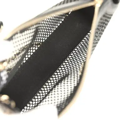 Chanel Chanel Clutch with Chain Black Mesh, Shiny Lambskin Gold Hardware | Thumbnail 10