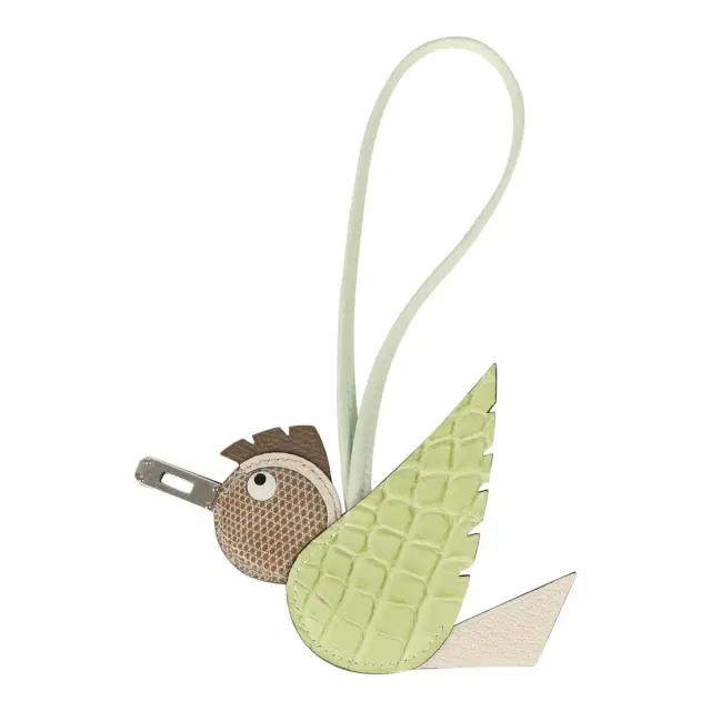 HERMÈS Hermes Birdy Charm Jaune Bourgeon, Nata, Ficelle, Nata, Etoupe, Vert Fizz Matte Alligator, Chevre, Shiny Lizard Varanus, Chevre, Epsom, Milo Lambskin Palladium Hardware