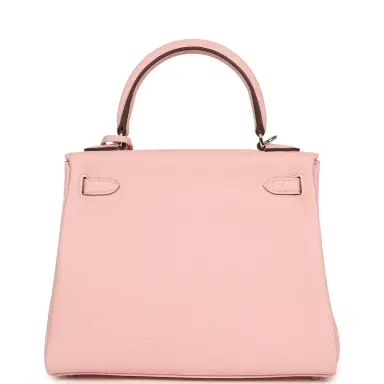 HERMÈS Hermes Kelly Retourne 25 Rose Sakura Swift Palladium Hardware | Thumbnail 4