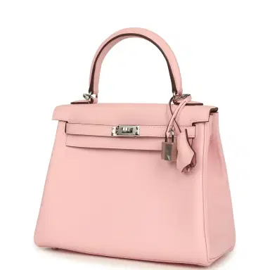 HERMÈS Hermes Kelly Retourne 25 Rose Sakura Swift Palladium Hardware | Thumbnail 5