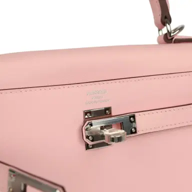 HERMÈS Hermes Kelly Retourne 25 Rose Sakura Swift Palladium Hardware | Thumbnail 7