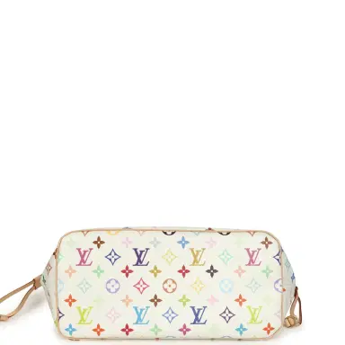 Louis Vuitton Louis Vuitton x Takashi Murakami Neverfull MM White Multicolored Monogram Gold Hardware | Thumbnail 6 Louis Vuitton Louis Vuitton x Takashi Murakami Neverfull MM White Multicolored Monogram Gold Hardware | Thumbnail 6