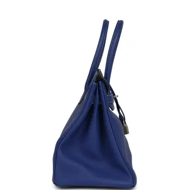 HERMÈS Pre-owned Hermes Special Order (HSS) Birkin 30 Bleu Electric Togo Brushed Palladium Hardware | Thumbnail 3 HERMÈS Pre-owned Hermes Special Order (HSS) Birkin 30 Bleu Electric Togo Brushed Palladium Hardware | Thumbnail 3
