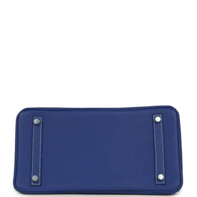 HERMÈS Pre-owned Hermes Special Order (HSS) Birkin 30 Bleu Electric Togo Brushed Palladium Hardware | Thumbnail 6 HERMÈS Pre-owned Hermes Special Order (HSS) Birkin 30 Bleu Electric Togo Brushed Palladium Hardware | Thumbnail 6