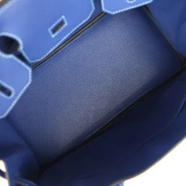 HERMÈS Pre-owned Hermes Special Order (HSS) Birkin 30 Bleu Electric Togo Brushed Palladium Hardware | Thumbnail 8 HERMÈS Pre-owned Hermes Special Order (HSS) Birkin 30 Bleu Electric Togo Brushed Palladium Hardware | Thumbnail 8