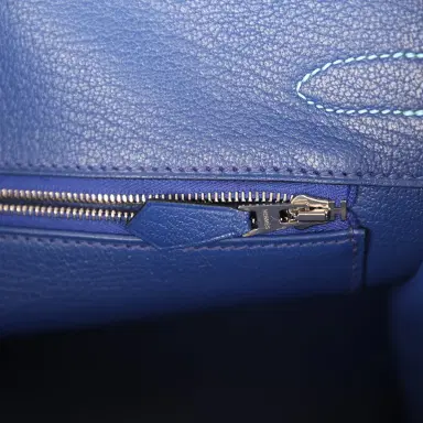 HERMÈS Pre-owned Hermes Special Order (HSS) Birkin 30 Bleu Electric Togo Brushed Palladium Hardware | Thumbnail 9 HERMÈS Pre-owned Hermes Special Order (HSS) Birkin 30 Bleu Electric Togo Brushed Palladium Hardware | Thumbnail 9