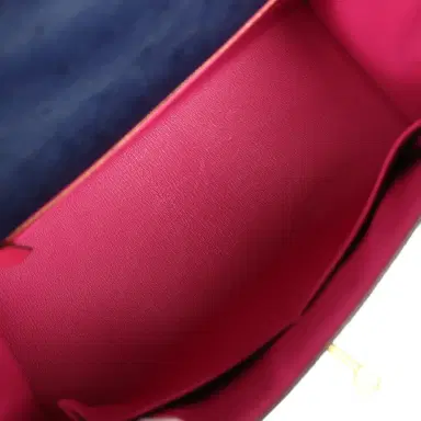 HERMÈS Pre-owned Hermes Special Order (HSS) Kelly Sellier 28 Bleu Iris Verso Ostrich Brushed Gold Hardware | Thumbnail 8 HERMÈS Pre-owned Hermes Special Order (HSS) Kelly Sellier 28 Bleu Iris Verso Ostrich Brushed Gold Hardware | Thumbnail 8