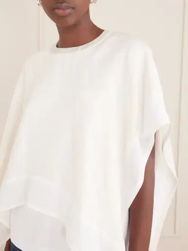 Sacai Layered Cotton-trimmed Satin Blouse | Thumbnail 5 Sacai Layered Cotton-trimmed Satin Blouse | Thumbnail 5