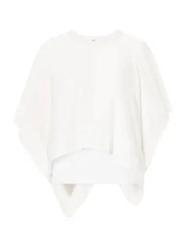 Sacai Layered Cotton-trimmed Satin Blouse | Thumbnail 1 Sacai Layered Cotton-trimmed Satin Blouse | Thumbnail 1