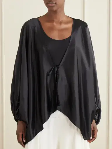 Sharon Wauchob Draped Silk Blouson Jacket | Thumbnail 3