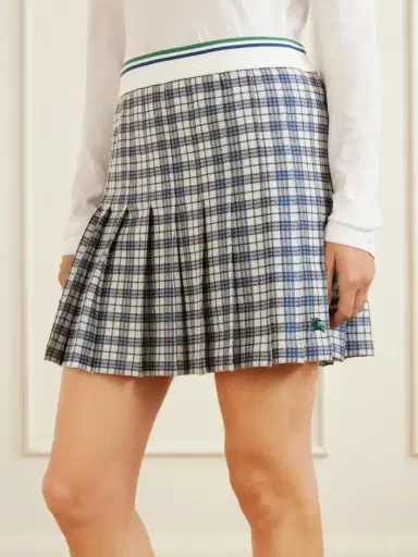 Burberry Checked Pleated Jersey Mini Skirt | Thumbnail 4