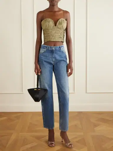 Ulla Johnson Vina Cropped Metallic Taffeta Tank | Thumbnail 2 Ulla Johnson Vina Cropped Metallic Taffeta Tank | Thumbnail 2