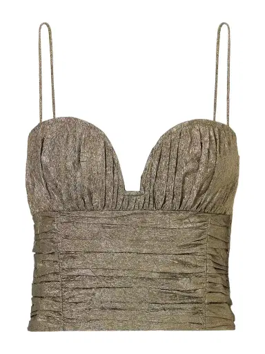 Ulla Johnson Vina Cropped Metallic Taffeta Tank | Thumbnail 1 Ulla Johnson Vina Cropped Metallic Taffeta Tank | Thumbnail 1