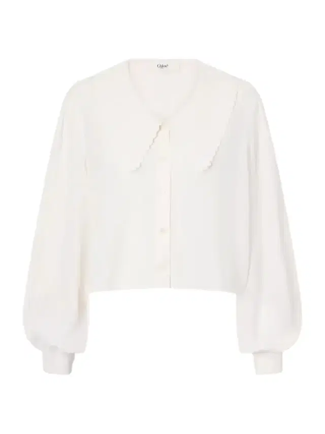 Chloé Cropped Silk-crepe De Chine Blouse