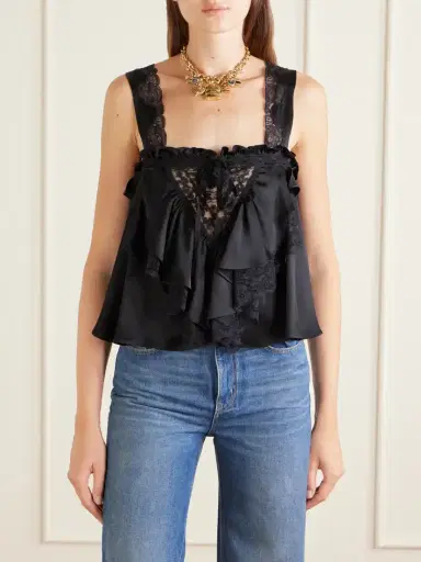 Chloé Lace-trimmed Silk-satin Cami | Thumbnail 3 Chloé Lace-trimmed Silk-satin Cami | Thumbnail 3