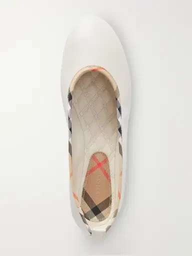 Burberry Check-trimmed Leather Ballet Flats | Thumbnail 6