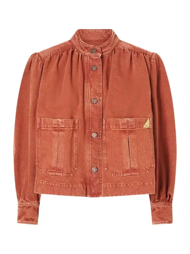 Chloé Logo-appliquéd Garment-dyed Denim Jacket