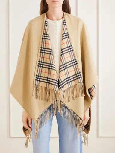 Burberry Fringed Wool Cape | Thumbnail 3 Burberry Fringed Wool Cape | Thumbnail 3