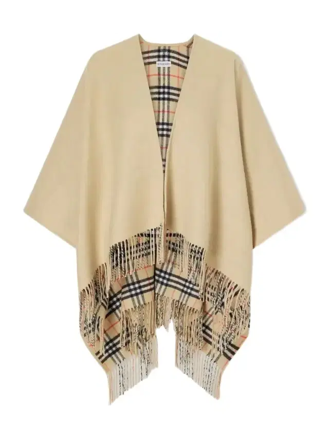 Burberry Fringed Wool Cape