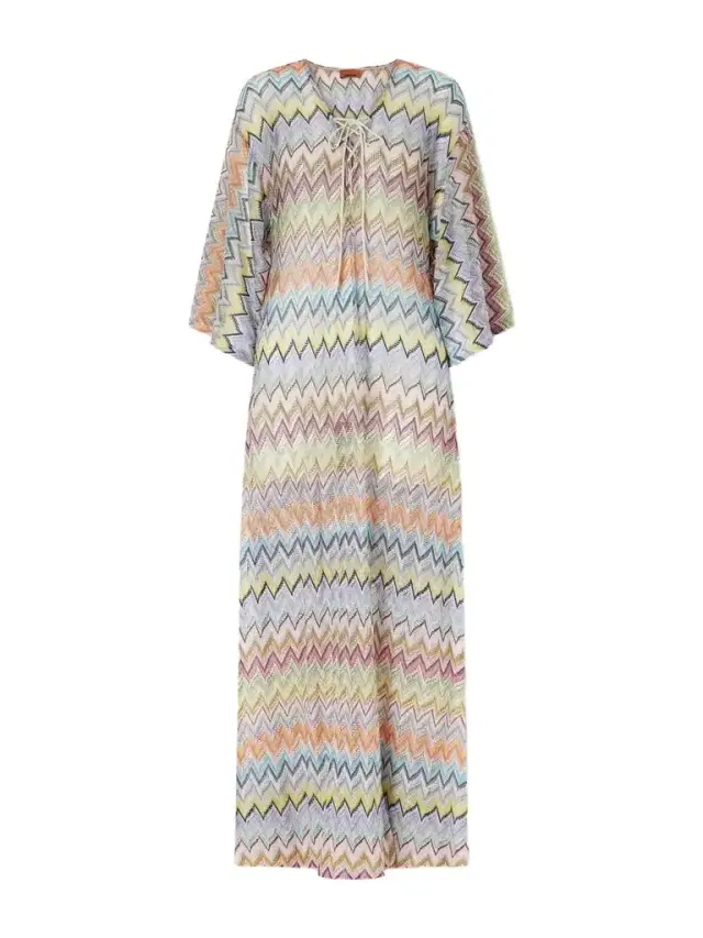 Missoni Striped Metallic Crochet-knit Coverup