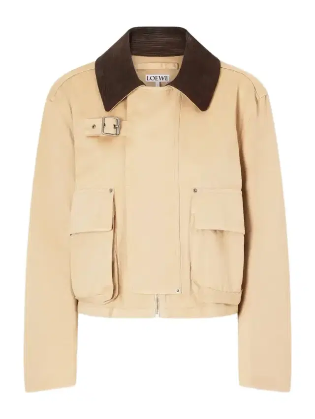 Loewe Cropped Belted Corduroy-trimmed Cotton-gabardine Jacket