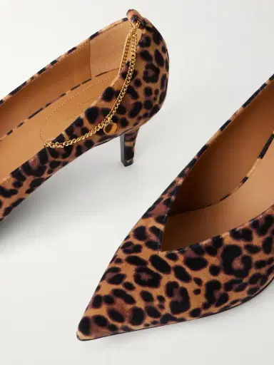 Stella McCartney Embellished Leopard-print Velvet Pumps | Thumbnail 5 Stella McCartney Embellished Leopard-print Velvet Pumps | Thumbnail 5