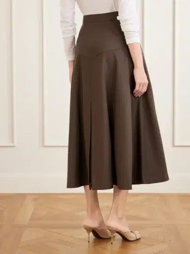 Burberry Belted Wool Gabardine Midi Skirt | Thumbnail 4 Burberry Belted Wool Gabardine Midi Skirt | Thumbnail 4