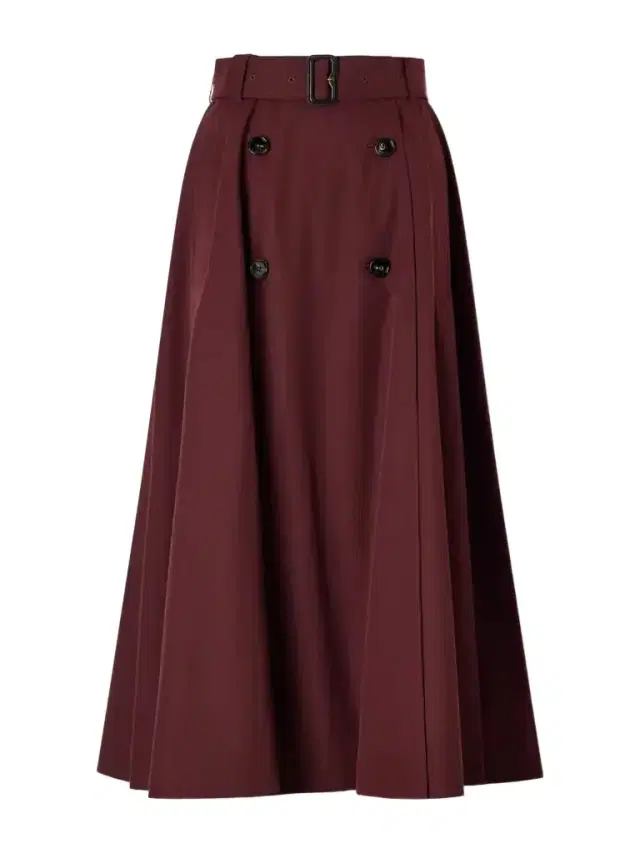 Burberry Belted Wool Midi Skirt