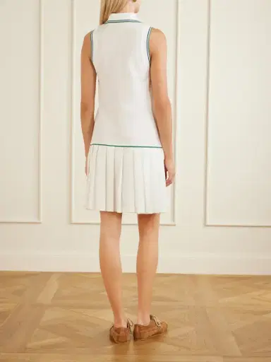 Burberry Logo-embroidered Pleated Cotton Dress | Thumbnail 3