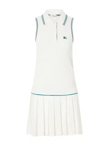 Burberry Logo-embroidered Pleated Cotton Dress | Thumbnail 1