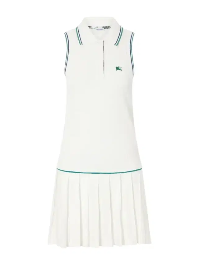 Burberry Logo-embroidered Pleated Cotton Dress