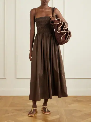Zimmermann Goldentime Ruffled Leather-trimmed Raffia Medium Tote | Thumbnail 2