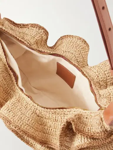 Zimmermann Goldentime Ruffled Leather-trimmed Raffia Shoulder Bag | Thumbnail 6 Zimmermann Goldentime Ruffled Leather-trimmed Raffia Shoulder Bag | Thumbnail 6