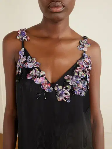 Dries Van Noten Embellished Moire Mini Dress | Thumbnail 4 Dries Van Noten Embellished Moire Mini Dress | Thumbnail 4