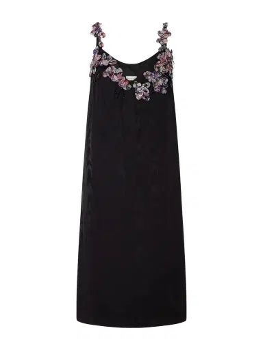 Dries Van Noten Embellished Moire Mini Dress | Thumbnail 1 Dries Van Noten Embellished Moire Mini Dress | Thumbnail 1