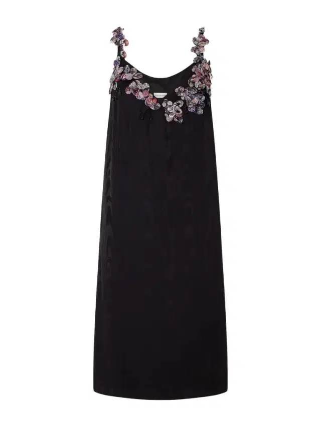Dries Van Noten Embellished Moire Mini Dress