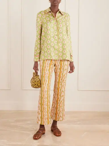 La DoubleJ Printed Stretch-cotton Mid-rise Flared Pants | Thumbnail 2 La DoubleJ Printed Stretch-cotton Mid-rise Flared Pants | Thumbnail 2