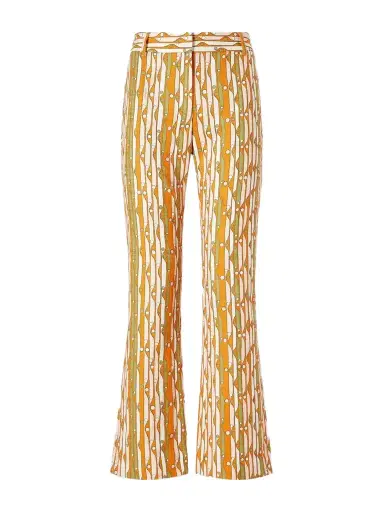 La DoubleJ Printed Stretch-cotton Mid-rise Flared Pants | Thumbnail 1 La DoubleJ Printed Stretch-cotton Mid-rise Flared Pants | Thumbnail 1
