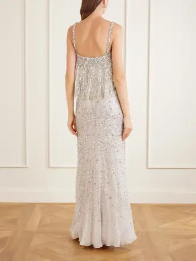 Jenny Packham Iris Embellished Cape-effect Georgette Gown | Thumbnail 3