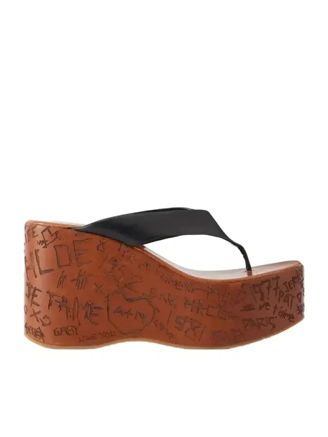 Chloé Leather Platform Thong Sandals